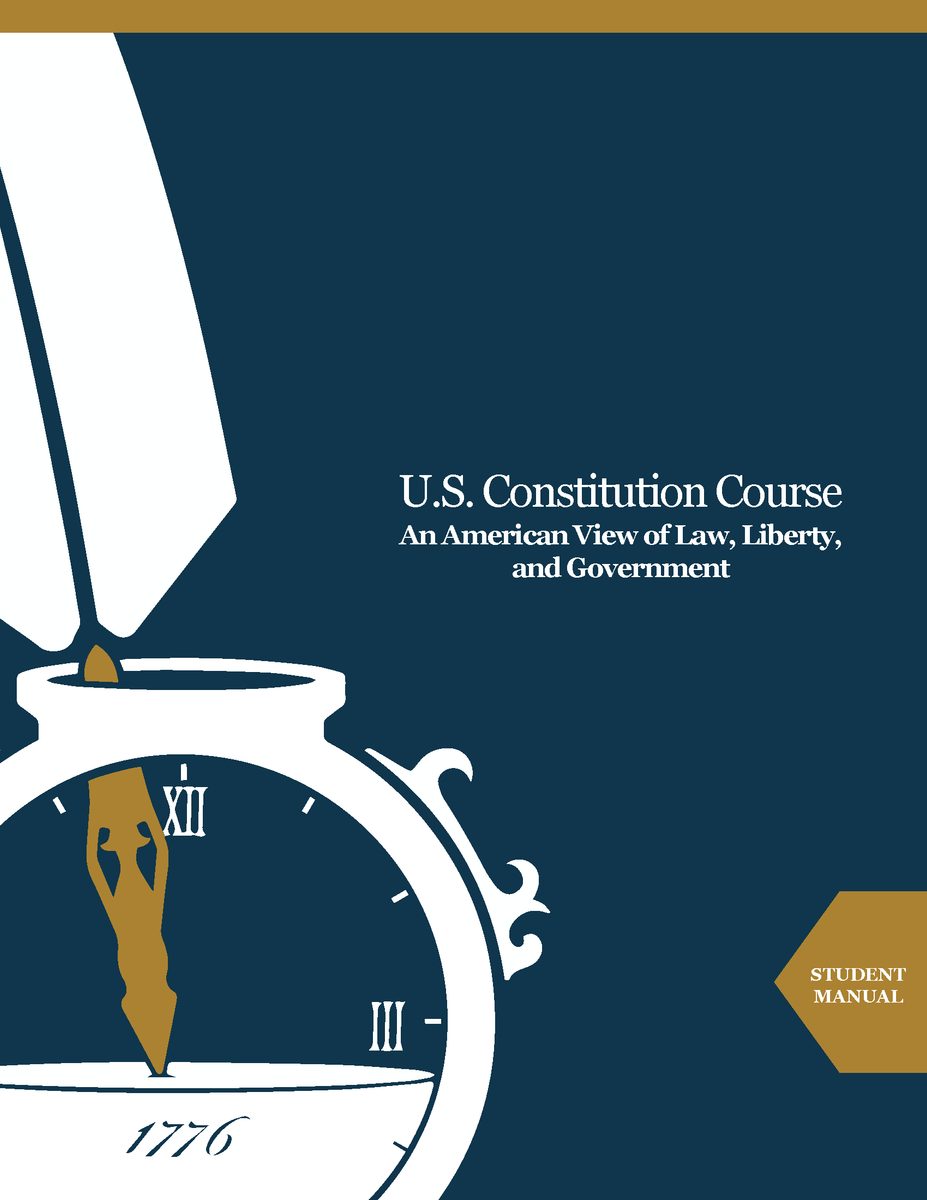 U.s. Constitution Course Student Materials – Institute On The Constitution