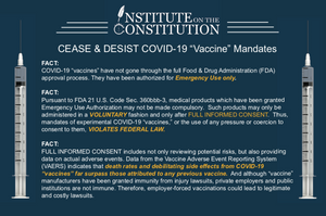 COVID-19 Vaccine Mandate Fact Sheet- Postcard Handouts