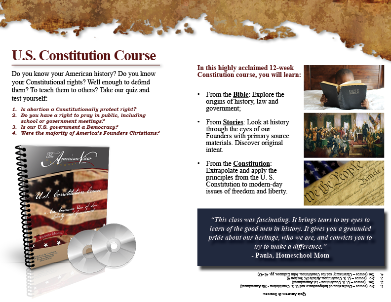 U.S. Constitution Course Promotional Flyer